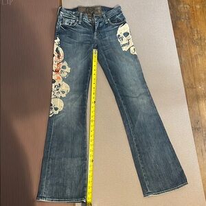 7 For All Mankind Blue Flare Wide Leg Jeans